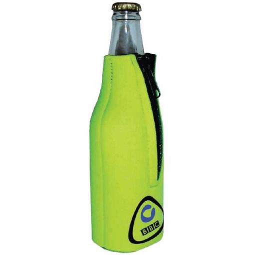 Zipper Beer Bottle Koozie (Green)